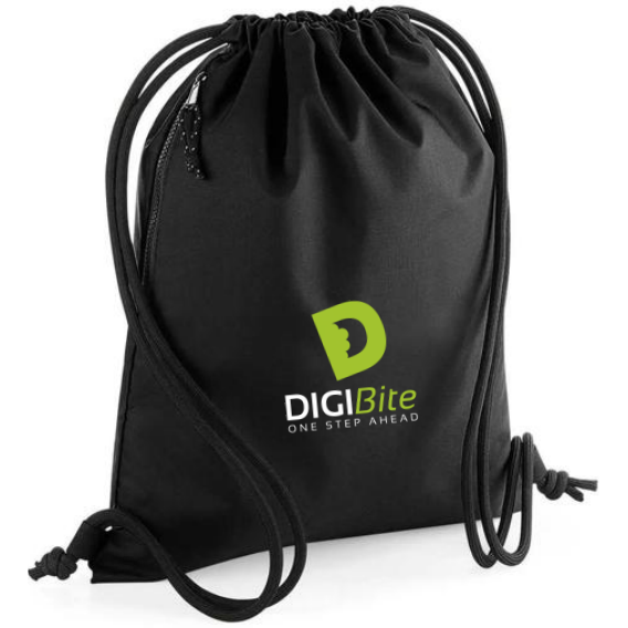 Sacca sportiva nera con logo DigiBite