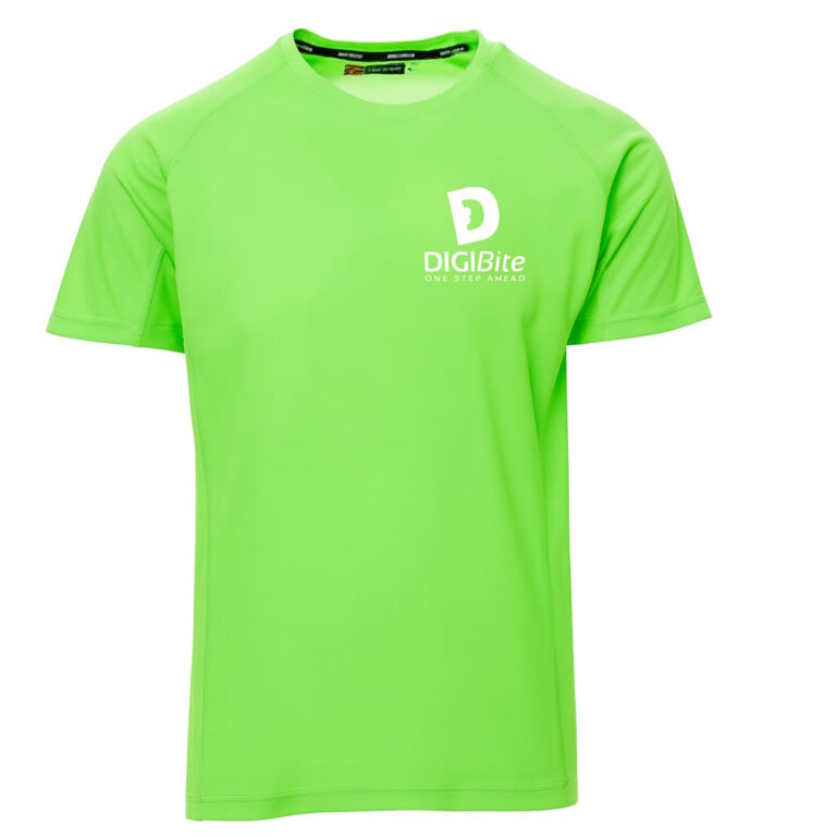 T-shirt runner verde con logo Digibite