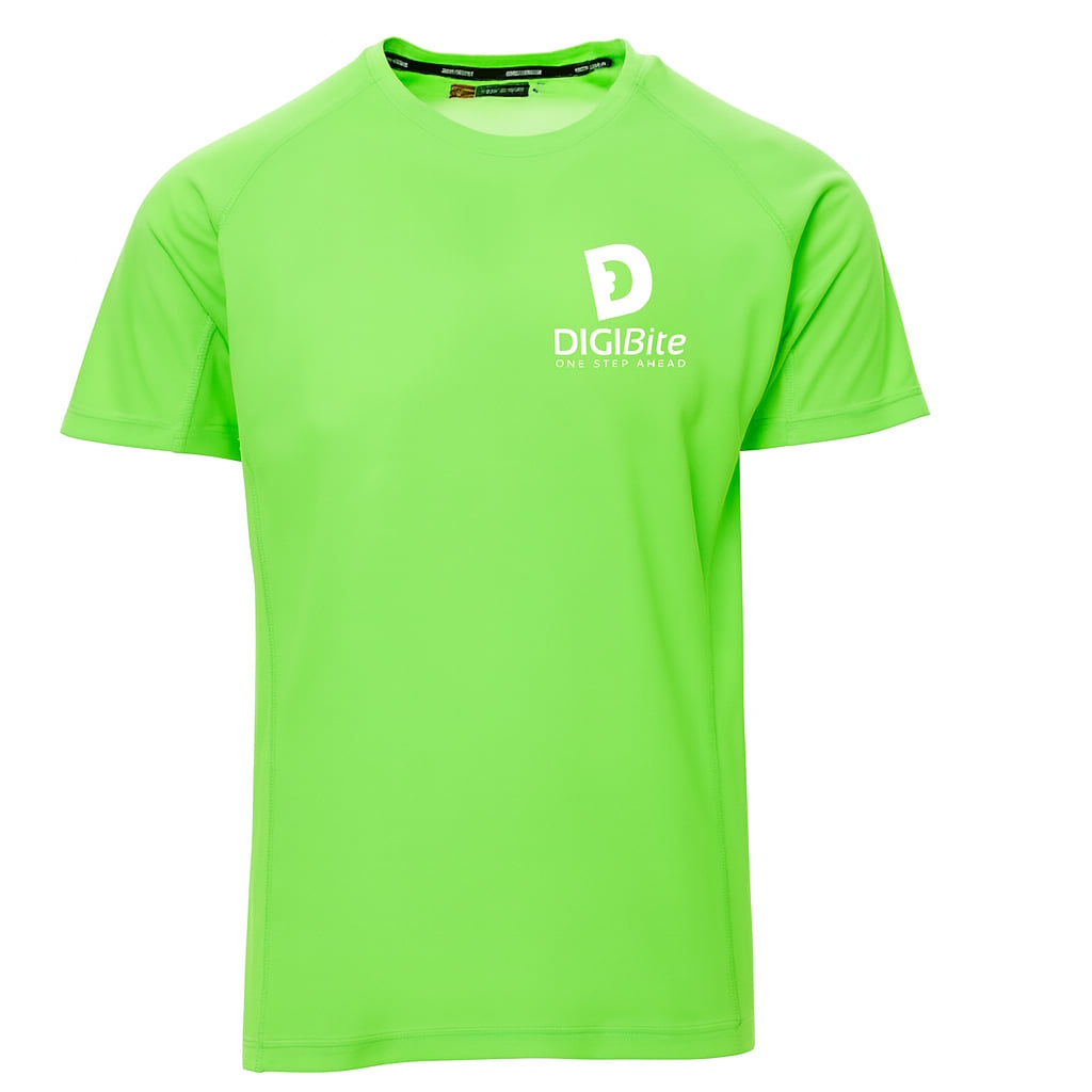 T-shirt runner verde con logo Digibite